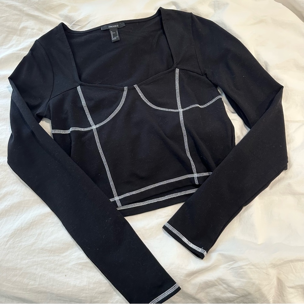 Forever 21 black long sleeve top